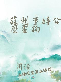 苏州实时公交怎么查询