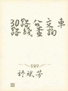 30路公交车的路线查询