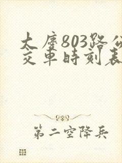 大庆803路公交车时刻表查询