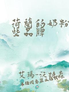 荷兰的奶粉有哪些品牌
