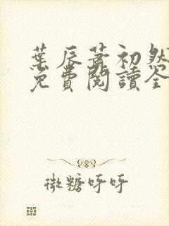 叶辰萧初然小说免费阅读全文小说