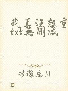 我真没想重生啊txt无删减