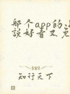 哪个app的小说好看又免费