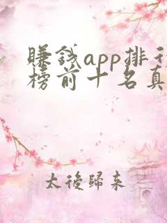 赚钱app排行榜前十名真实的