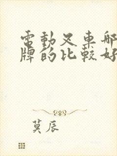 电动叉车哪个品牌的比较好用