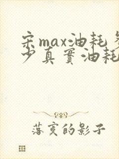 宋max油耗多少真实油耗