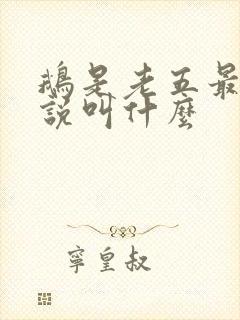 鹅是老五最新小说叫什么
