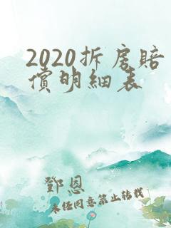 2020拆房赔偿明细表