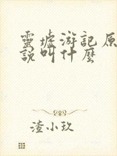 灵墟游记原著小说叫什么
