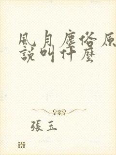 风月尘俗原著小说叫什么