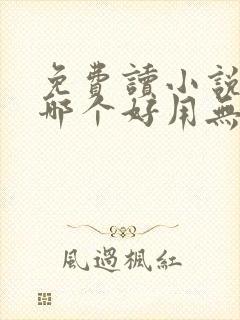 免费读小说软件哪个好用无广告