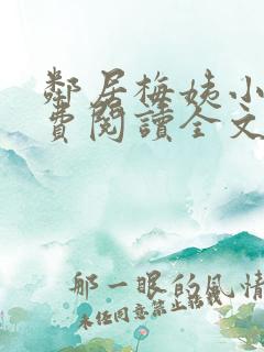 邻居梅姨小说免费阅读全文无弹窗