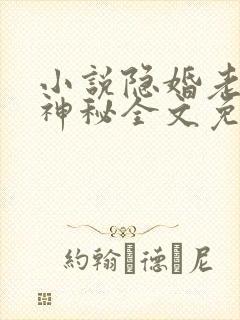 小说隐婚老公太神秘全文免费阅读