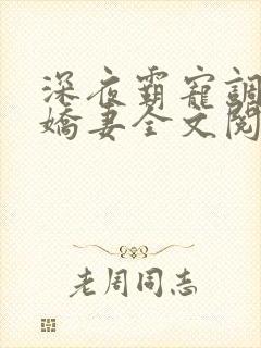 深夜霸宠调教小娇妻全文阅读