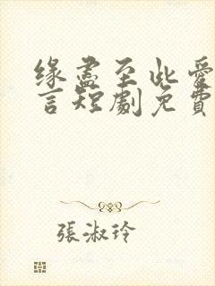 缘尽至此爱不再言短剧免费观看全集