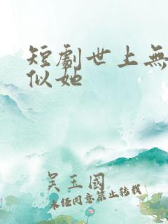 短剧世上无人再似她 短剧世上无人再似她