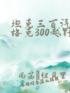 坦克三百汽车价格克300越野版
