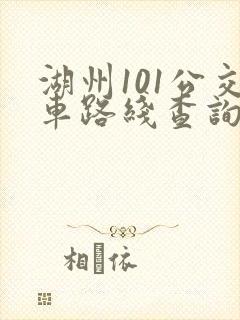 湖州101公交车路线查询经过站点