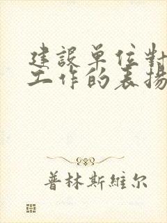 建设单位对监理工作的表扬信