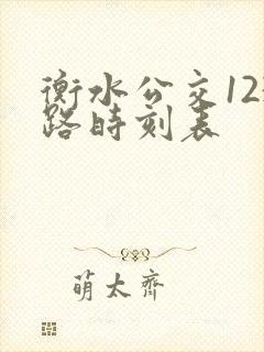 衡水公交123路时刻表
