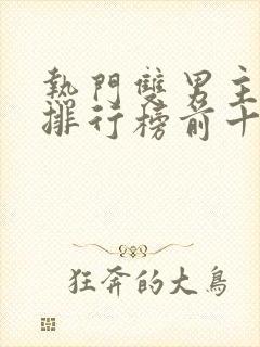 热门双男主小说排行榜前十名
