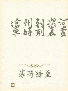 沧州到漯河的火车时刻表查询
