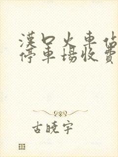 汉口火车站地下停车场收费