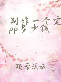 制作一个定制app多少钱