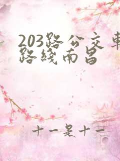 203路公交车路线南昌