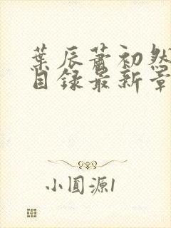 叶辰萧初然全部目录最新章节更新