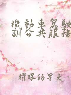 机动车驾驶员培训公共服务