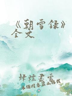 《朝雪录》小说全文