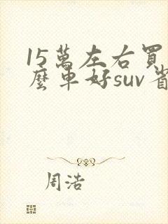 15万左右买什么车好suv省油