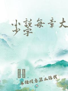 小说每章大概多少字 小说每章大概多少字