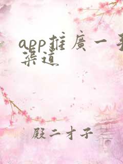 app推广一手渠道