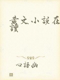 黄文小说在线阅读