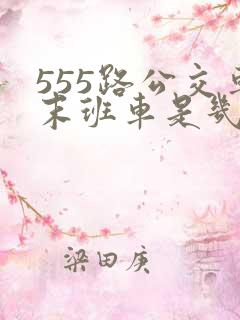 555路公交车末班车是几点啊