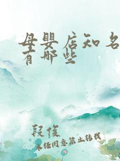 母婴店知名品牌有哪些