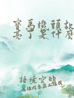 宝马机头故障灯亮了是什么问题