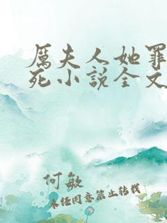 厉夫人她罪不至死小说全文免费阅读