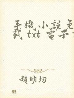 手机小说免费下载 txt 电子书