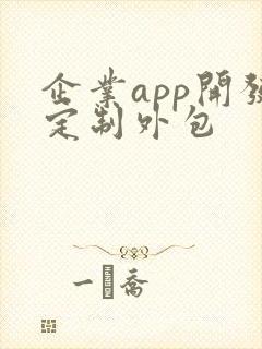 企业app开发定制外包