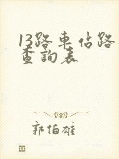13路车站路线查询表