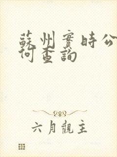 苏州实时公交如何查询