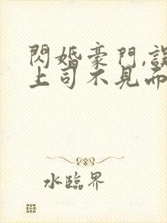 闪婚豪门,误嫁上司不见面