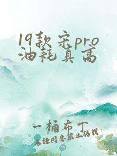 19款宋pro油耗真高