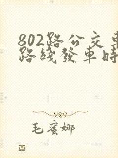 802路公交车路线发车时间表