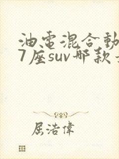 油电混合动力车7座suv哪款最好