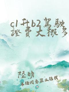 c1升b2驾驶证费大概多少钱