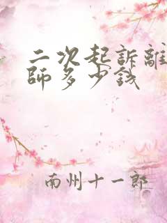 二次起诉离婚律师多少钱